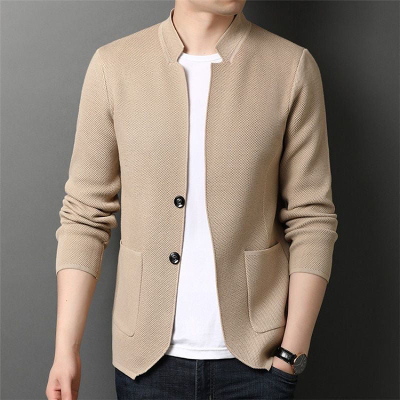 Suit Collar Knit Cardigan