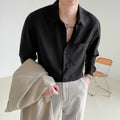 Men's loose-fitting long-sleeved shirt