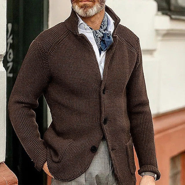 Men's Thick Knit Cardigan Sweater