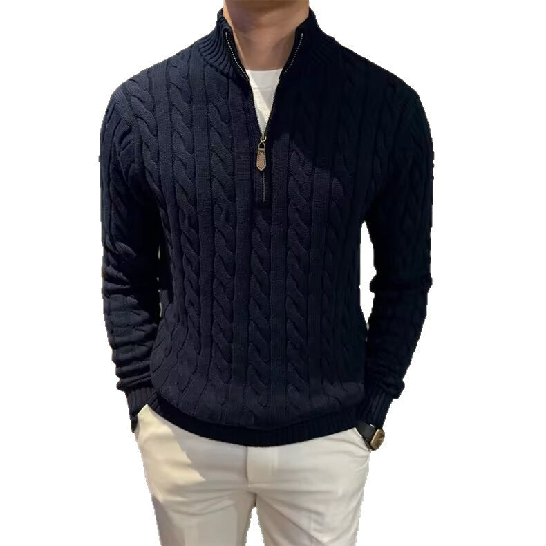 Men's Cable Knit Half-Zip Sweater