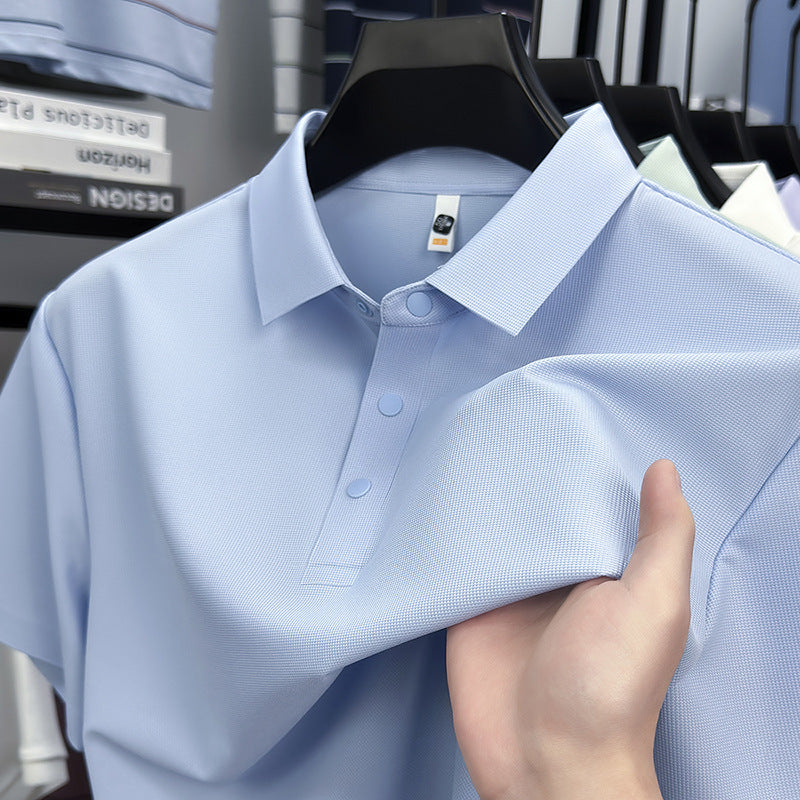Men's Antibacterial Seamless Silk POLO Shirt