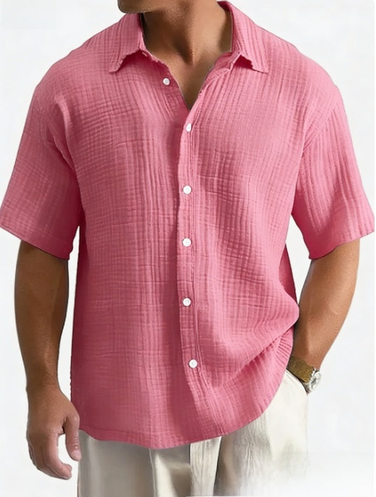 Men's Loose Fit Cotton Short Sleeve Shirt