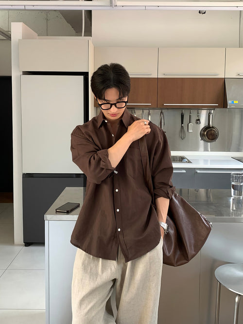 Brown long-sleeve shirt