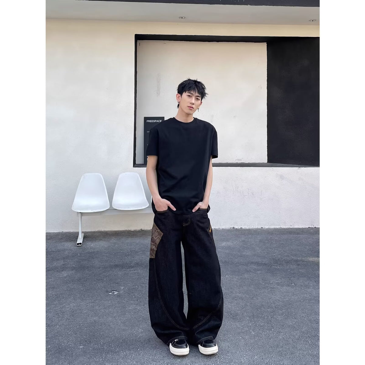 Men's Letter Print Denim Jeans | PolarNut