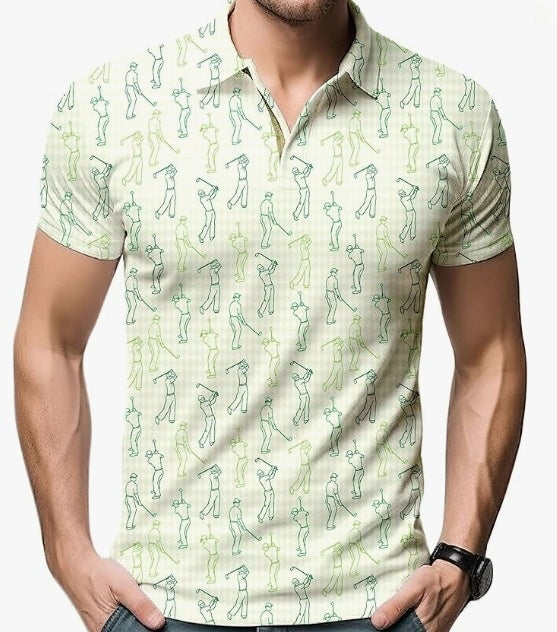 Casual Men's  Digital Print Polo Shirt