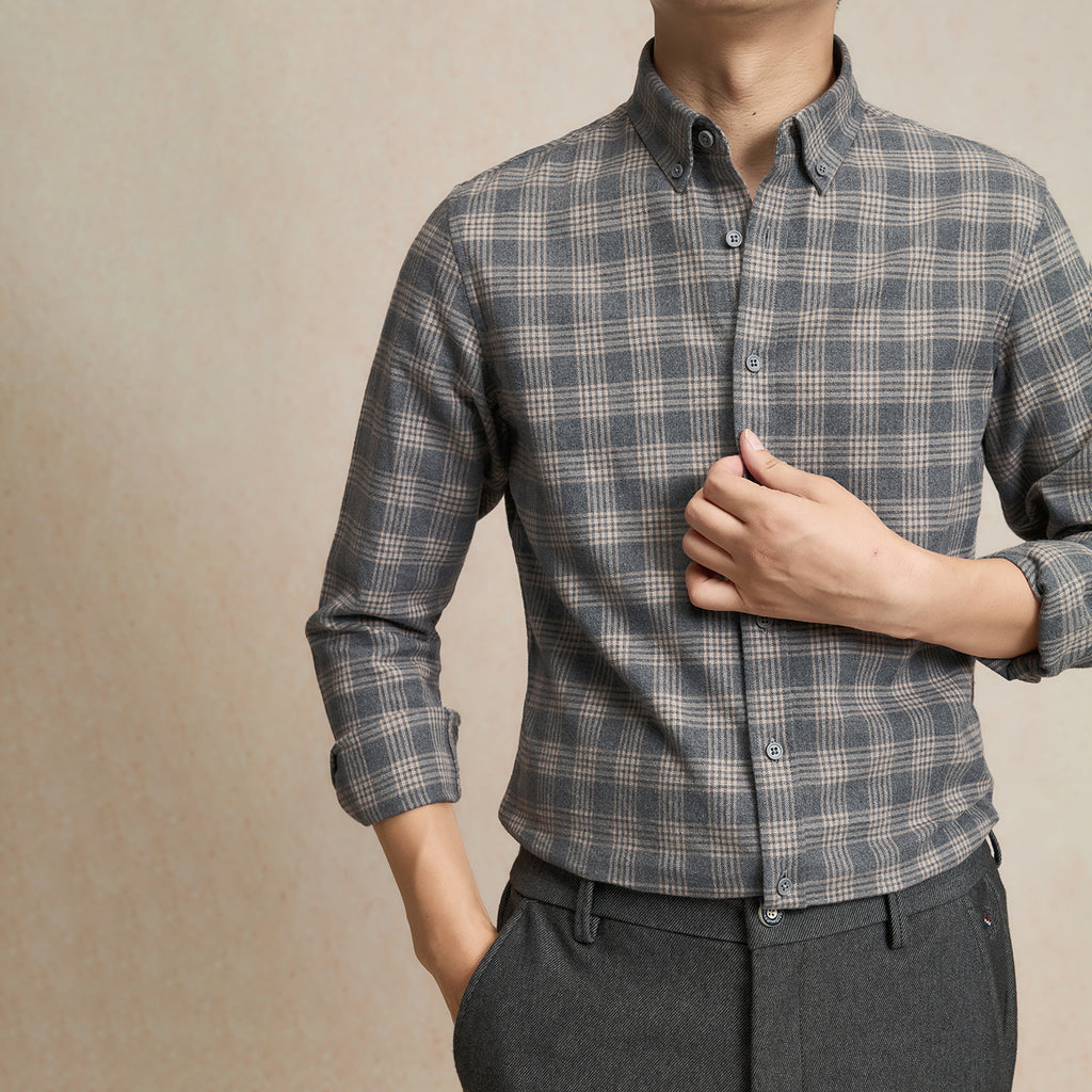 Cotton Brushed Plaid Shirt