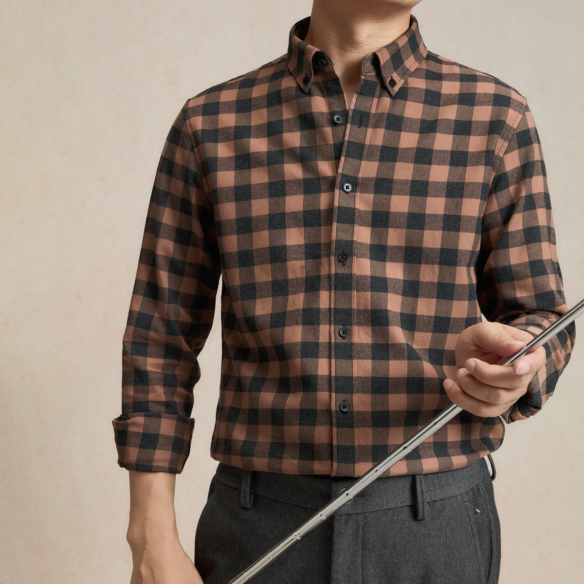 Cotton Brushed Plaid Shirt
