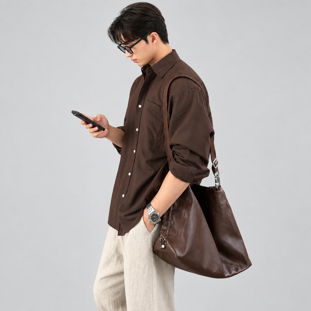 Brown long-sleeve shirt