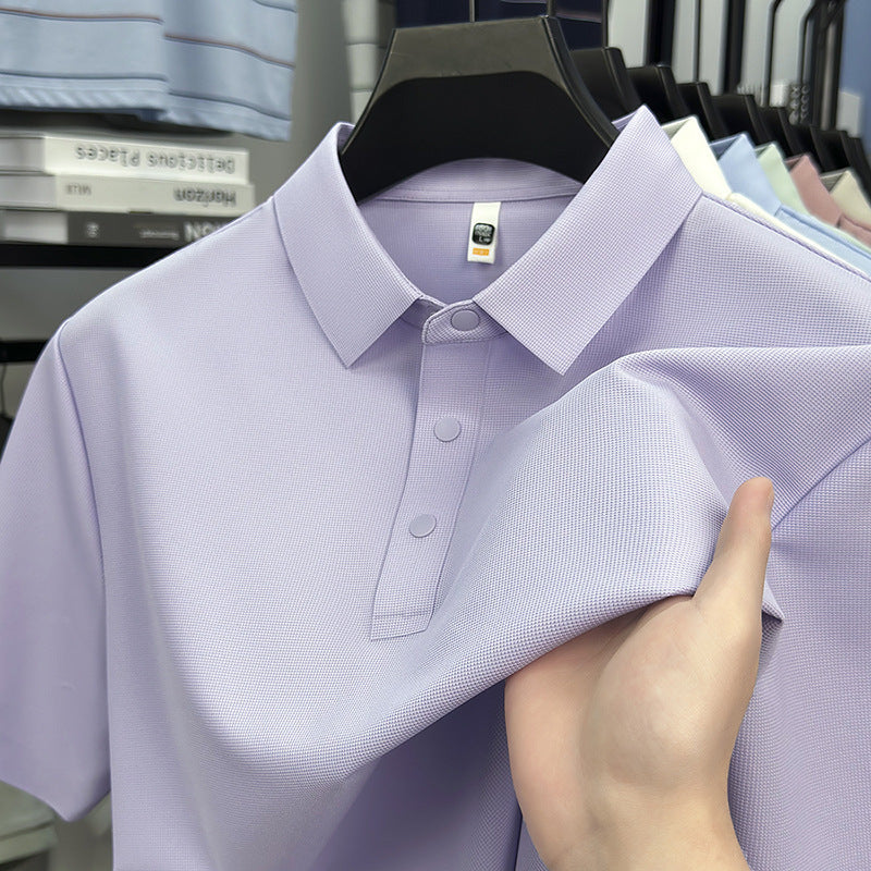 Men's Antibacterial Seamless Silk POLO Shirt