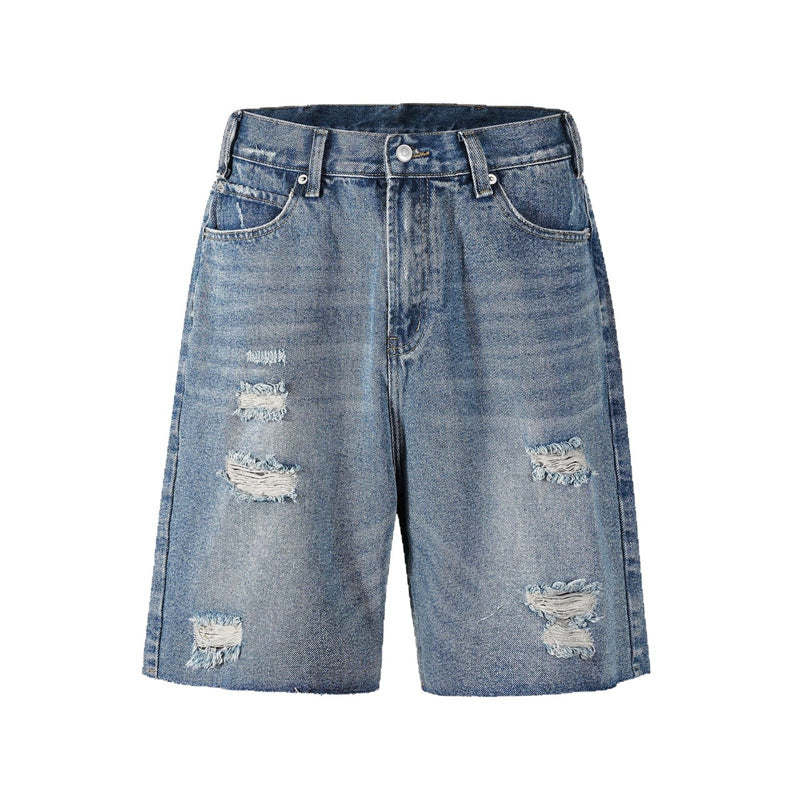 Distressed Patchwork Denim Jeans | Shorts | | PolarNut