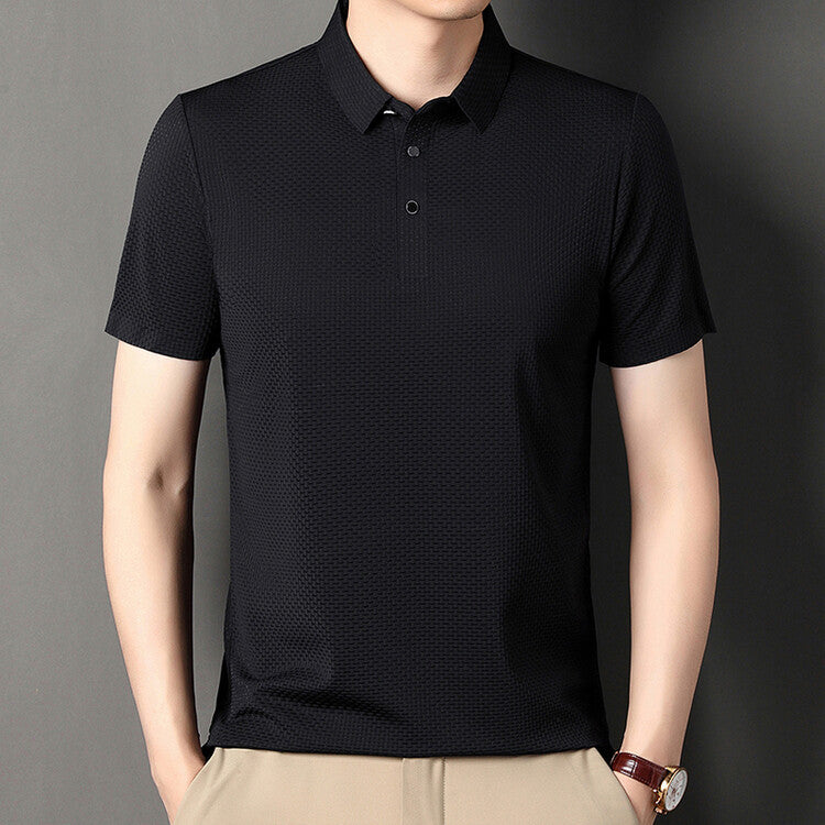 Men's Short Sleeve Jacquard Polo Shirt