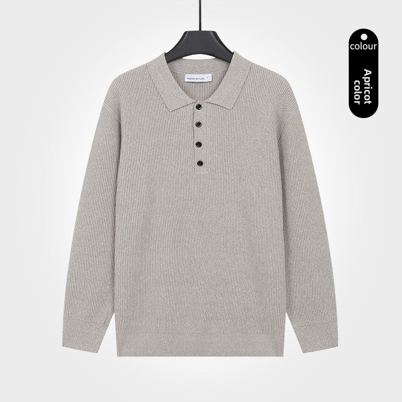Men's Classic Polo Neck Knit Sweater