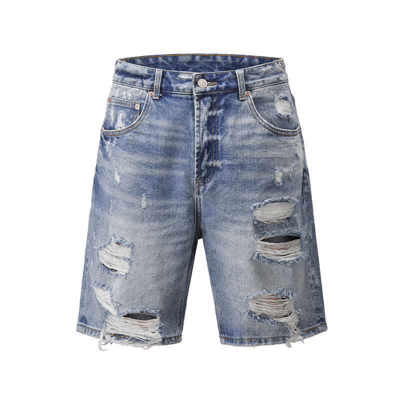 Distressed Patchwork Denim Jeans | Shorts | | PolarNut