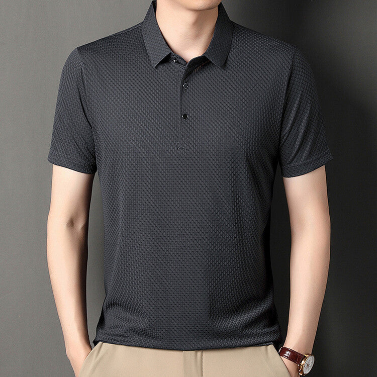 Men's Short Sleeve Jacquard Polo Shirt
