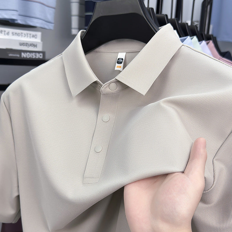 Men's Antibacterial Seamless Silk POLO Shirt