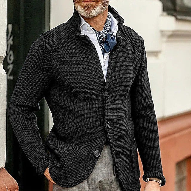 Men's Thick Knit Cardigan Sweater
