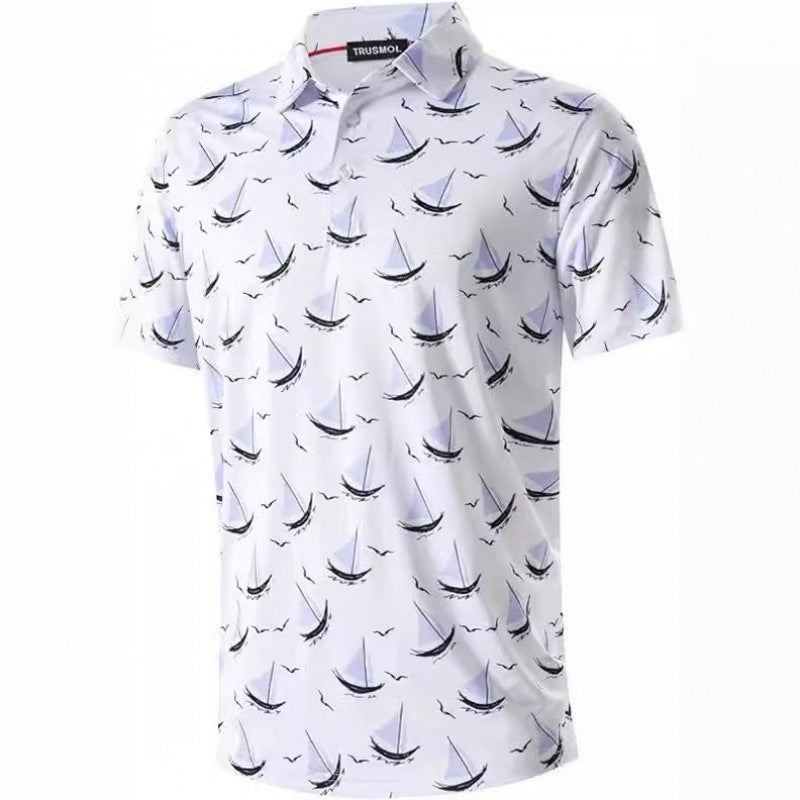 Casual Men's  Digital Print Polo Shirt