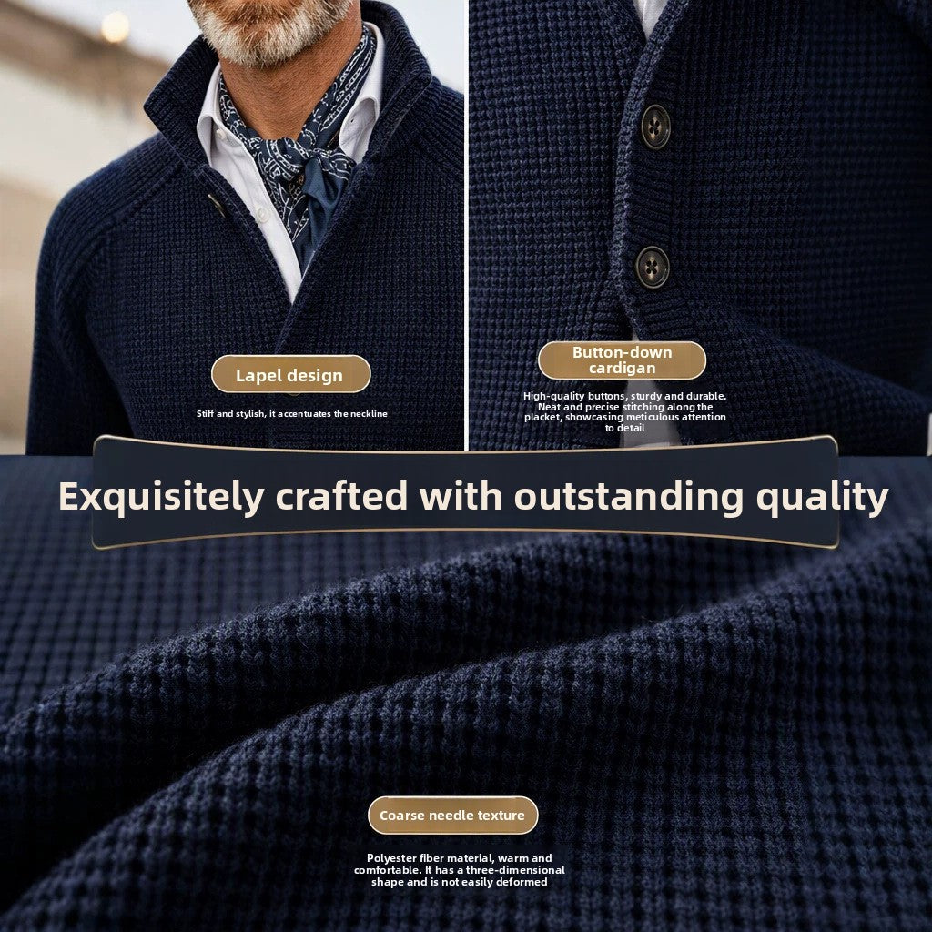 Men's Thick Knit Cardigan Sweater