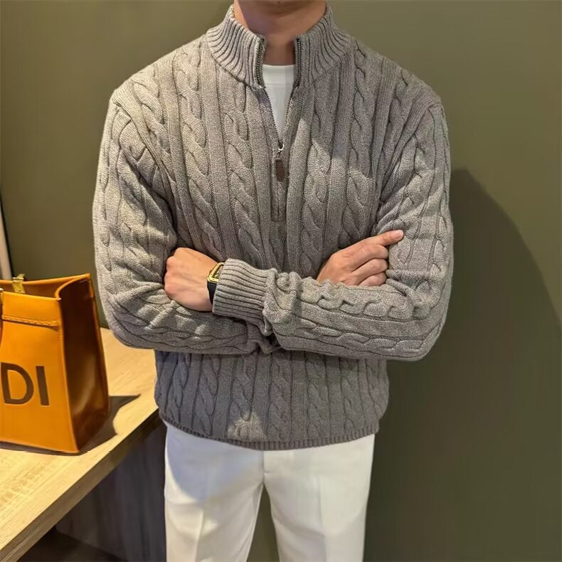 Men's Cable Knit Half-Zip Sweater