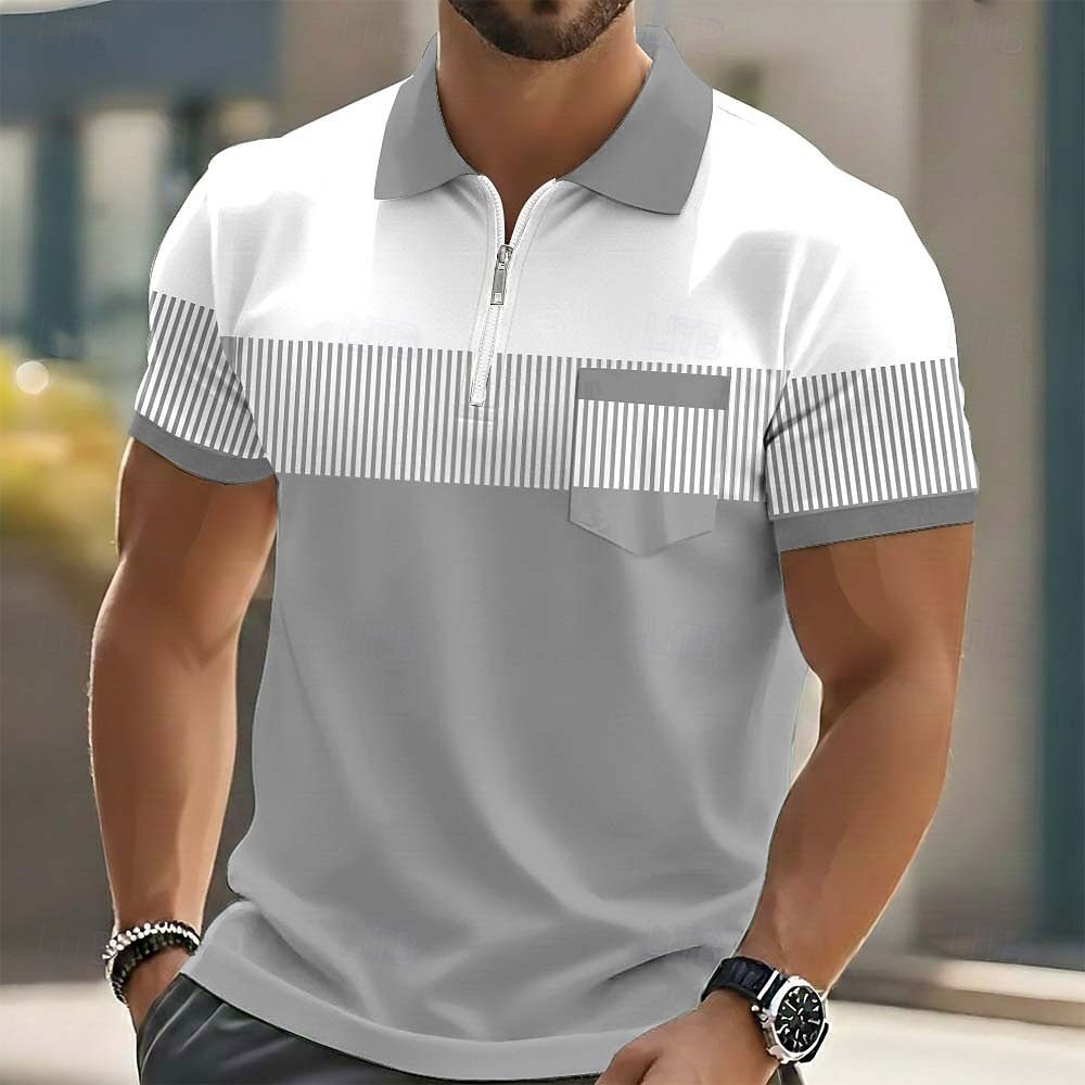 Geometric Print Men's Polo Shirt