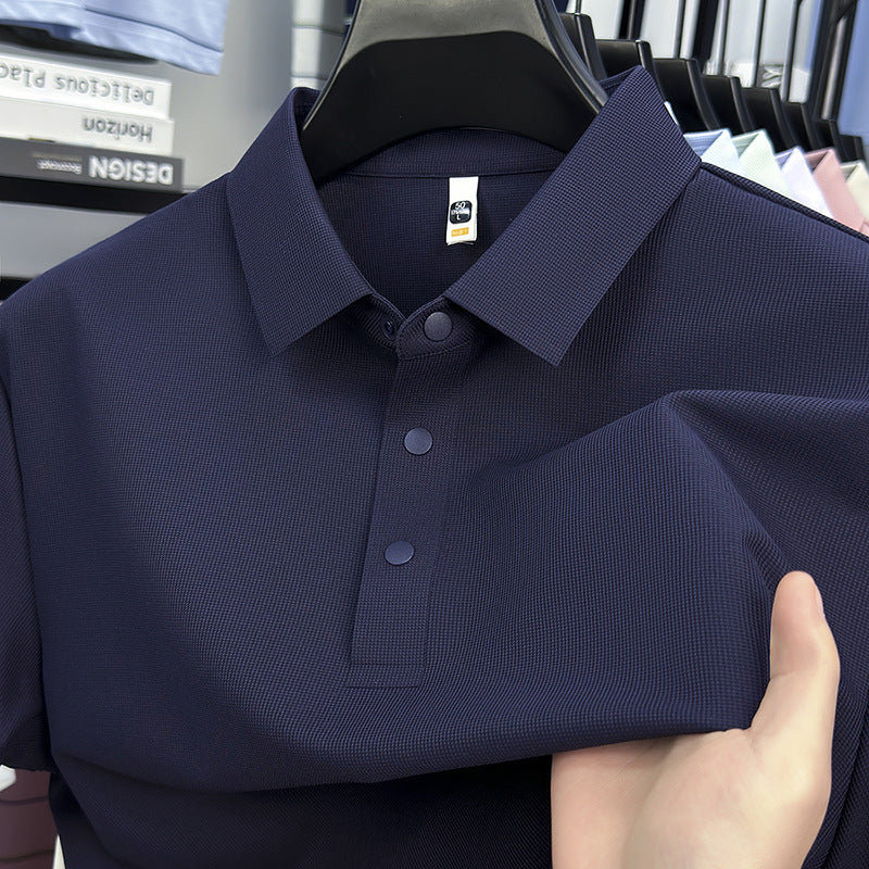 Men's Antibacterial Seamless Silk POLO Shirt