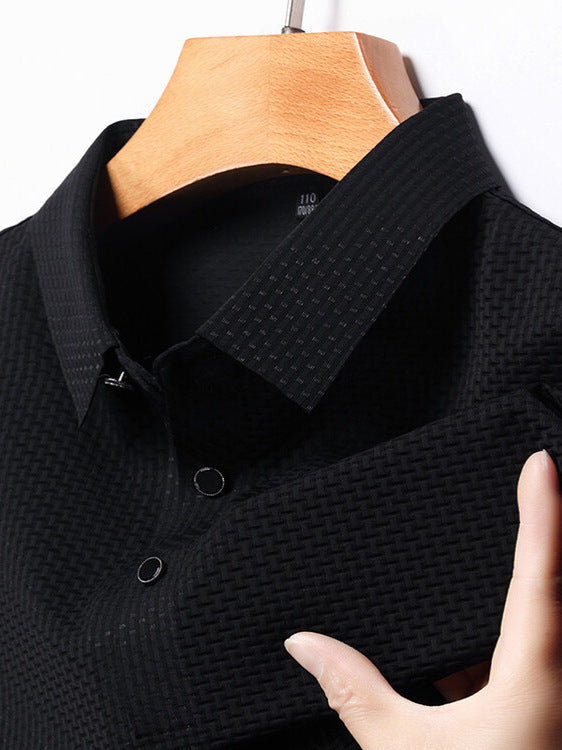 Men's Short Sleeve Jacquard Polo Shirt