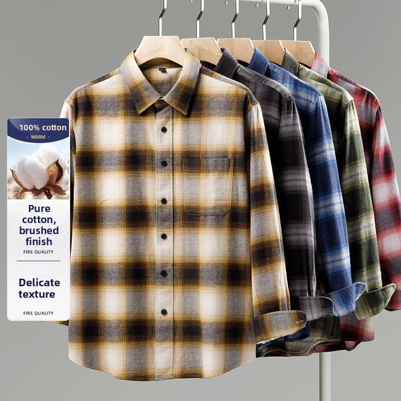 Mens Flannel Plaid Shirt