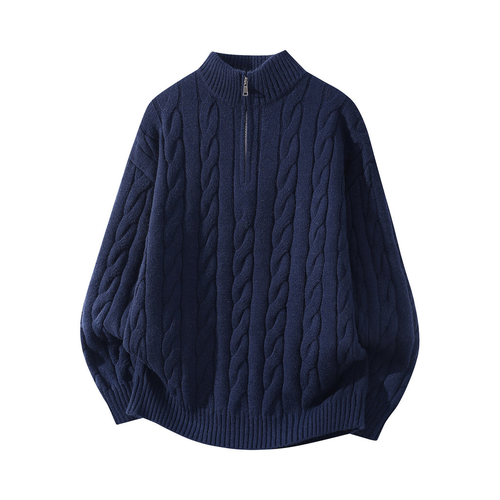 Mens Half Zip Cable Knit Sweater