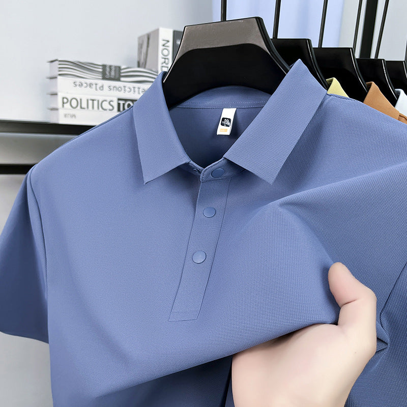Men's Antibacterial Seamless Silk POLO Shirt