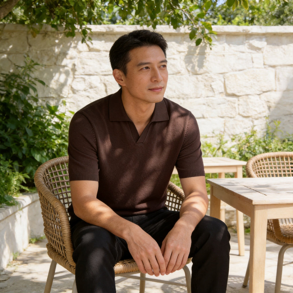 Men's Casual Silk Blend Polo Shirt