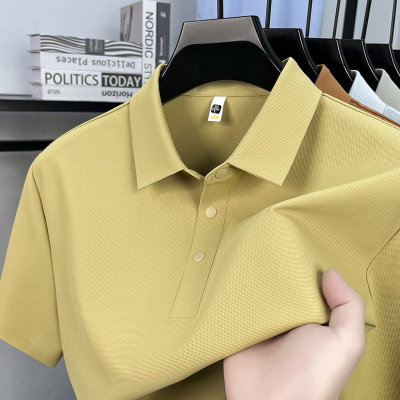 Men's Antibacterial Seamless Silk POLO Shirt