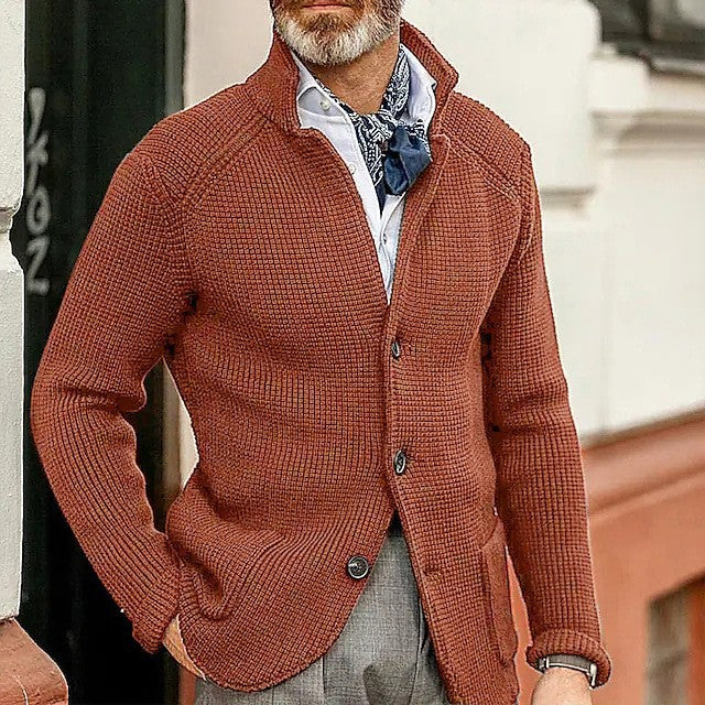 Men's Thick Knit Cardigan Sweater