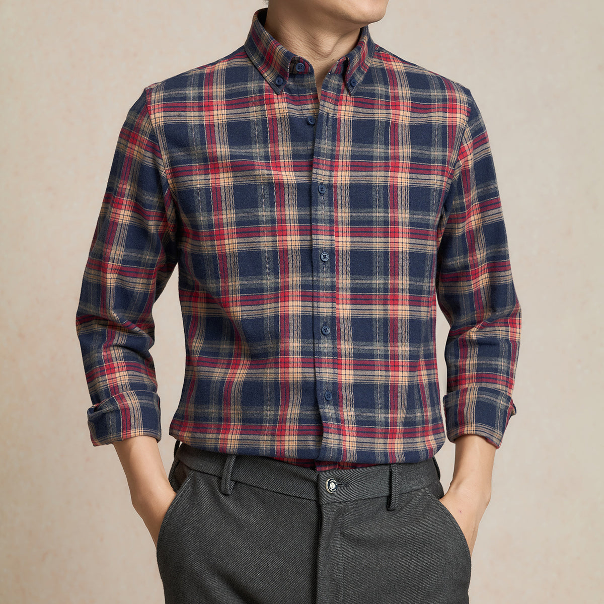 Cotton Brushed Plaid Shirt