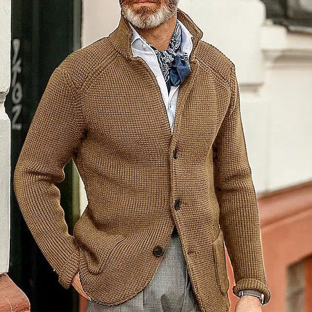 Men's Thick Knit Cardigan Sweater