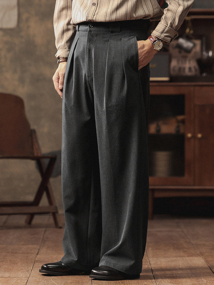 Straight Pleated Dress Pants