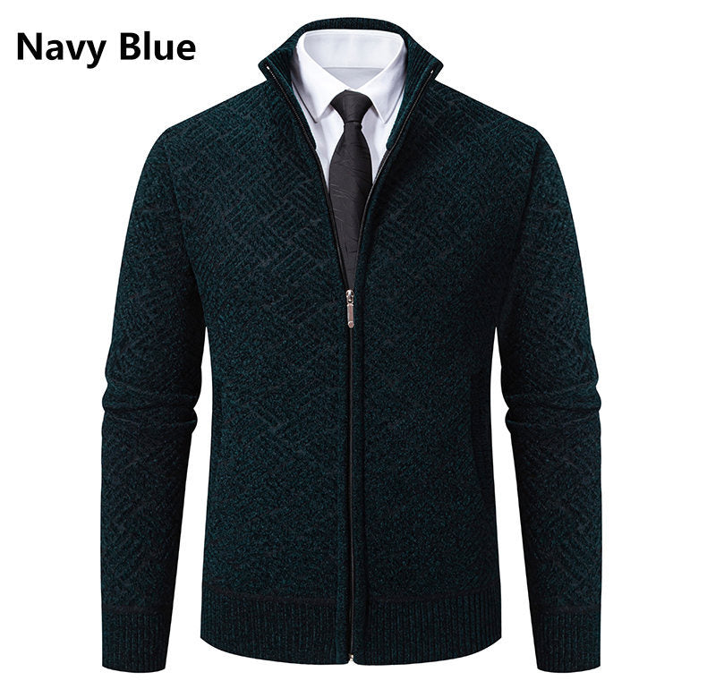 Men's Fleece Lined Knit Cardigan