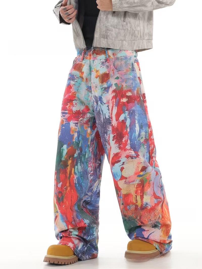 Cowboy Men's  Graffiti Oil Painting Printed Loose | PolarNut