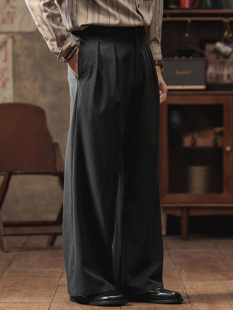 Straight Pleated Dress Pants