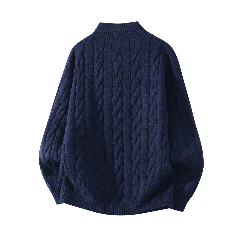 Mens Half Zip Cable Knit Sweater