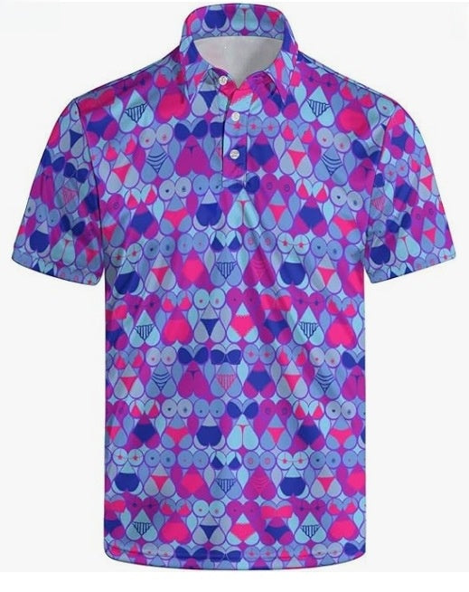Casual Men's  Digital Print Polo Shirt