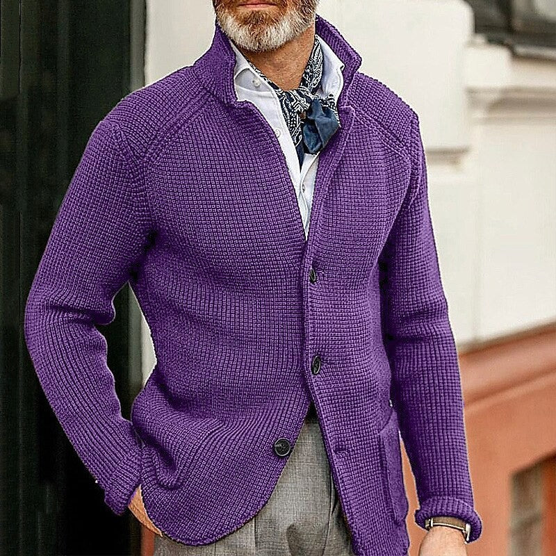Men's Thick Knit Cardigan Sweater