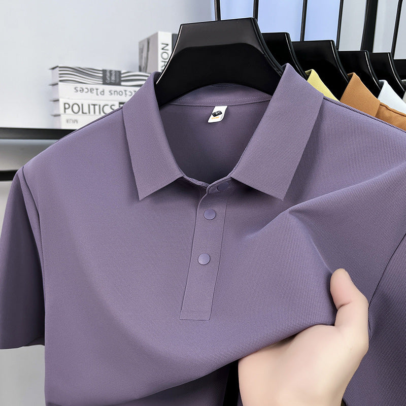 Men's Antibacterial Seamless Silk POLO Shirt