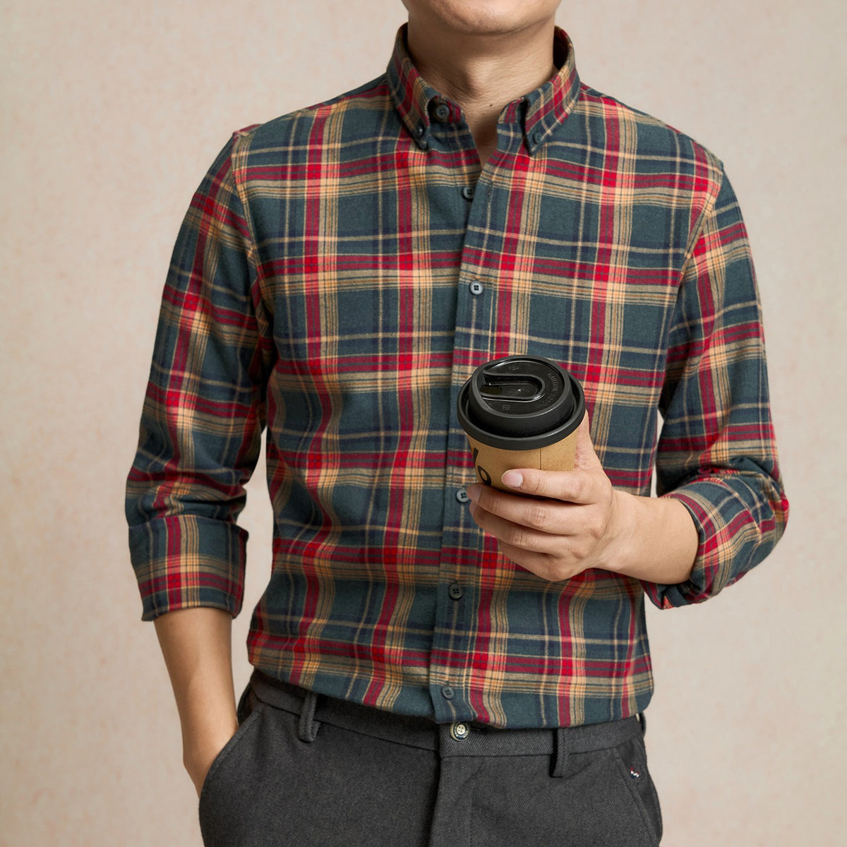 Cotton Brushed Plaid Shirt