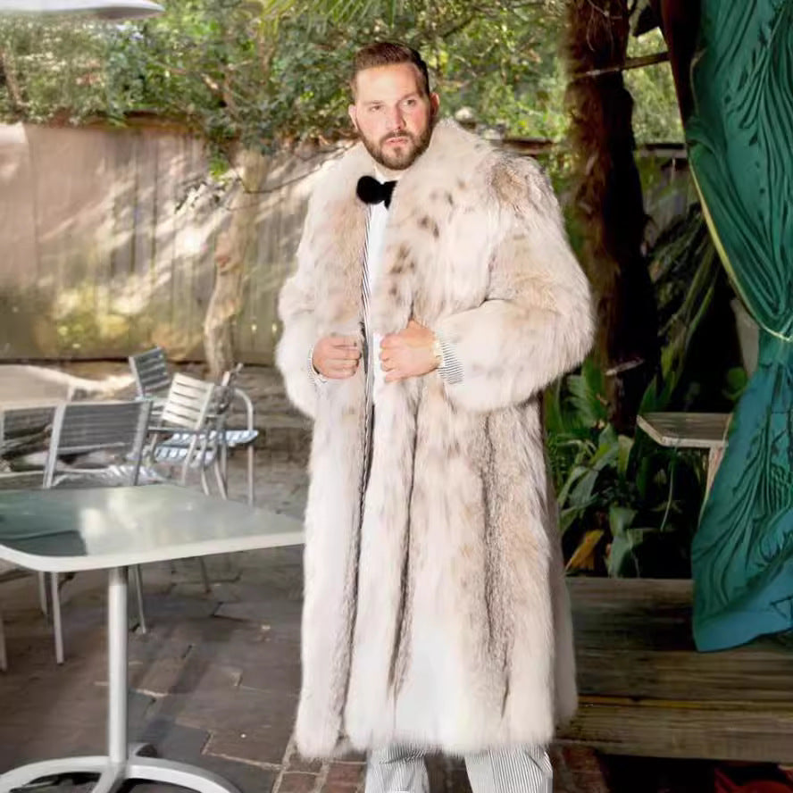 Men's Artificial Fur Leopard Print Coat | PolarNut