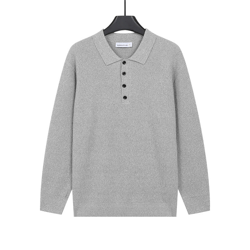 Men's Classic Polo Neck Knit Sweater