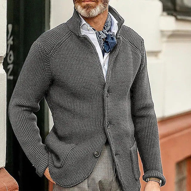 Men's Thick Knit Cardigan Sweater