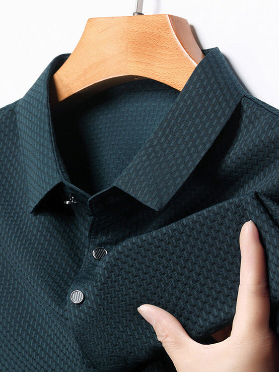 Men's Short Sleeve Jacquard Polo Shirt