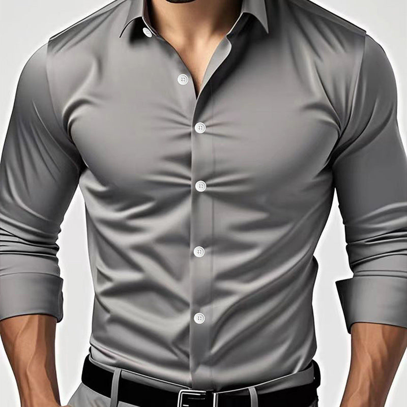 Lapel Dress Shirts Long Sleeve