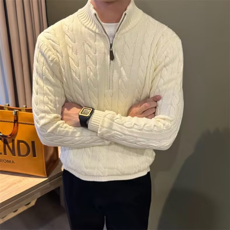 Men's Cable Knit Half-Zip Sweater
