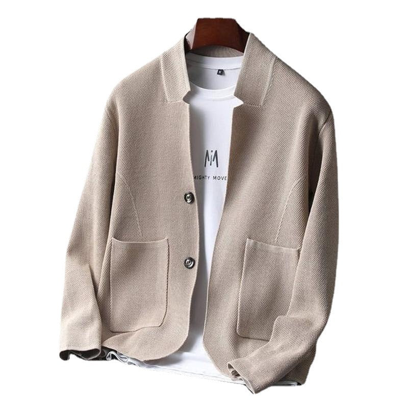 Suit Collar Knit Cardigan